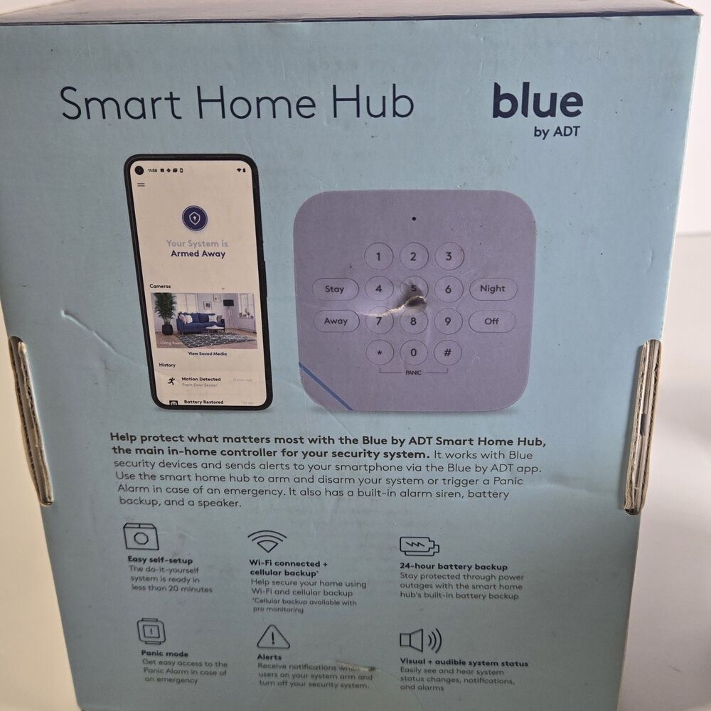 Blue by ADT Smart Home Hub Model S40LR1-01 White. No Instructions Used. - Picture 7 of 15